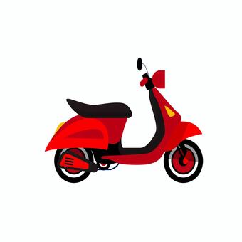 スクーター 022 スクーター,バイク,赤,二輪車,乗り物,シート,ホイール,ハンドル,ライト,イラストのイラスト素材