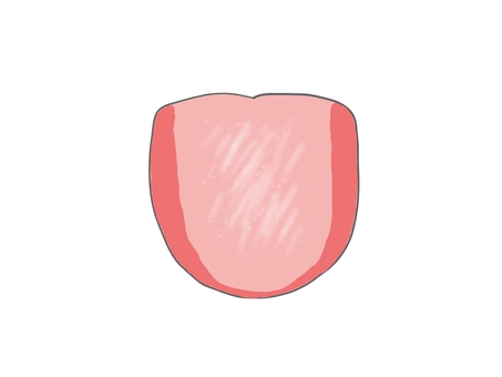 舌診（気滞の舌） 舌診,東洋医学,診断,舌,漢方,中医学,苔,気滞,両側,赤いのイラスト素材