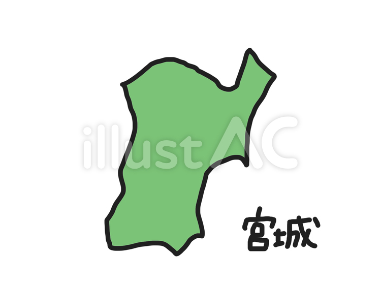 宮城 シンプルのイラスト素材