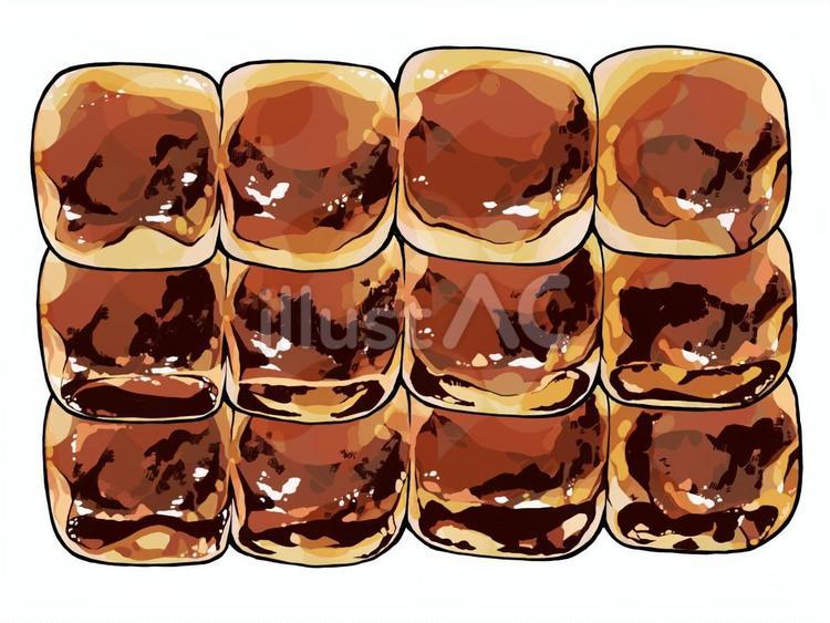 焼きまんじゅう(串なし) 焼きまんじゅう,ソウルフード,饅頭のイラスト素材