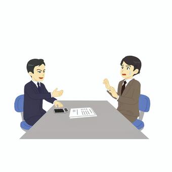 Business negotiations (businessmen who are troubled by unreasonable price cuts), conference, business, suit, JPG and PNG