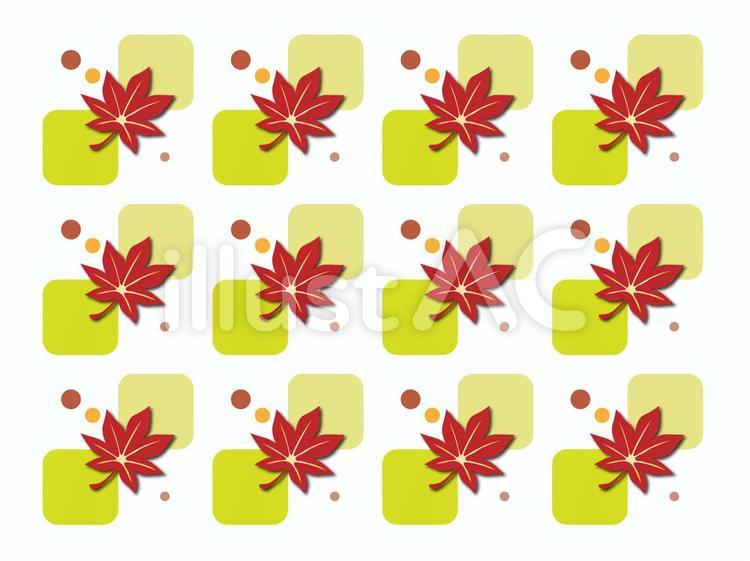 171004-14 パターン,植物,紅葉のイラスト素材