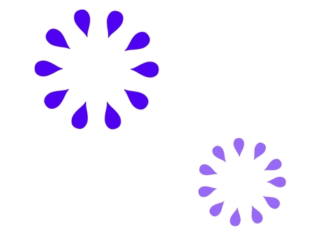花二つ　紫 花,花火,夏,暑中見舞い,残暑見舞い,かわいい,おしゃれ,あしらい,シンプル,デフォルメのイラスト素材