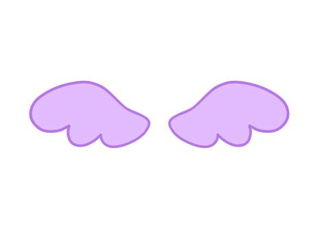 紫の天使の羽のイラスト 羽,天使,翼,昇天,ふわふわ,かわいいのイラスト素材