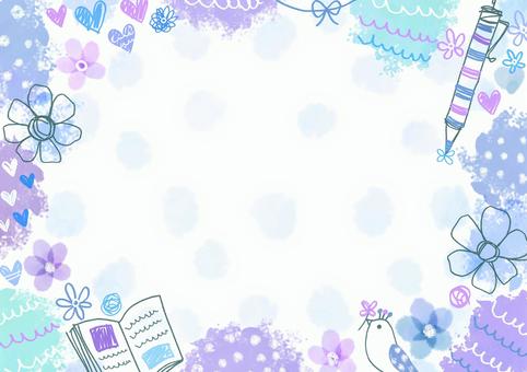 癒しの日記2 日記,かわいい,手書き,フレーム,背景のイラスト素材