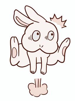 びっくりうさぎちゃん ウサギ,驚く,飛び上がる,発見,ショックのイラスト素材