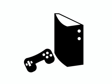 据え置き型のゲーム機の白黒アイコン ビデオゲーム,ゲーム機,据え置き,コンシューマ,遊び,趣味,おもちゃ,ホビー,機械,精密機器のイラスト素材