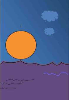海 海 太陽,波のイラスト素材
