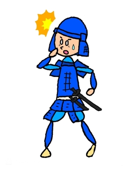 Illustration, to be surprised, cold sweat, warrior, 