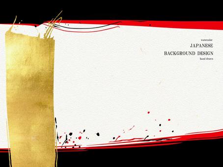 Gold leaf, ink and crimson Japanese background 219 Horizontal composition, JPG, PNG and AI Gold leaf, ink and crimson Japanese background 219 Horizontal composition, , JPG, PNG and AI