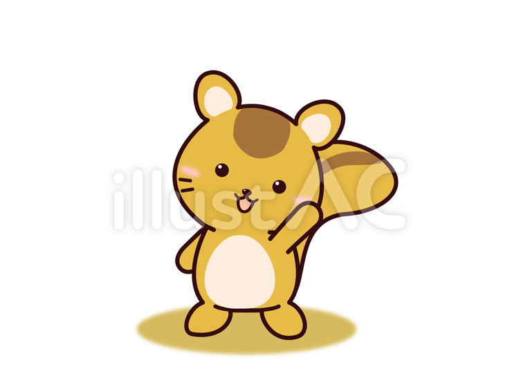 りすさん（はーい） りす,はーい,こんにちはのイラスト素材