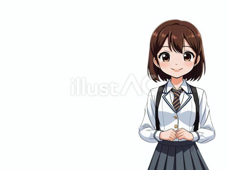 学校の制服を着た女子生徒 制服,女子,生徒のイラスト素材