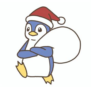 サンタなペンギン1 ペンギン,動物,ペット,デフォルメ,動物園,アニマル,シンプル,手書き,クリスマス,サンタクロースのイラスト素材