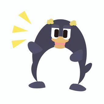 ひらめき/気づくイワトビペンギン 動物,生き物,ひらめき,気づき,ペンギン,イワトビペンギン,アクション,ポーズ,かわいい,シンプルのイラスト素材