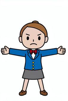 制止する人 制止する人 ストップ,制止,邪魔,盾,守る,女子高生,制服,高校,中学のイラスト素材