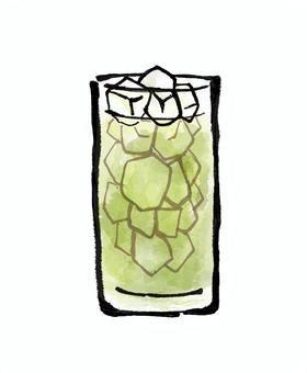 緑茶 緑茶,グラス,ドリンク,飲み放題,ソフトドリンクのイラスト素材