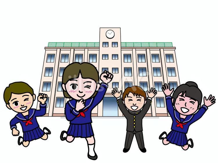 壱A：通年の中学校生活01_CS3 中学生,生徒,少年のイラスト素材