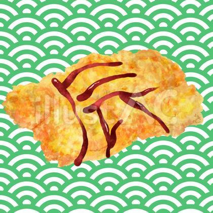 チキン竜田に辰の文字