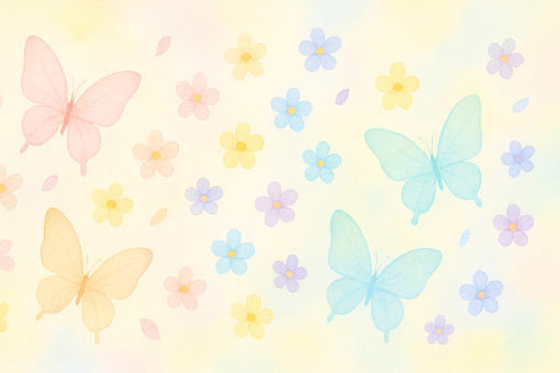 Spring-like wallpaper with dancing butterflies, JPG Spring-like wallpaper with dancing butterflies, flower, pink, pattern, JPG