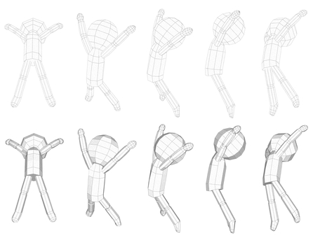 棒人間　ペパクラ風　両手足広げてジャンプ 達成感,解放感,成功,喜ぶ,ラッキー,幸福,ヤッター,両手上げ,ハッピー,楽しいのイラスト素材