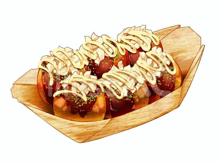 たこ焼き 食べ物,たこ焼き,祭りのイラスト素材