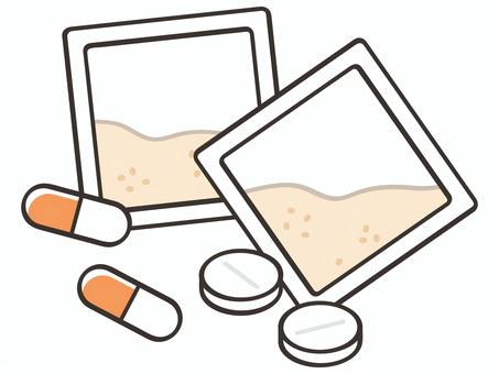 処方薬 薬,処方薬,処方箋,風邪薬,飲み薬,治療,治療薬,薬局,カプセル,粉薬のイラスト素材