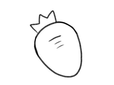ゆるにんじんの線画 手描き,にんじん,野菜,ゆるい,かわいい,ポップ,落書き,背景透過,素材,線画のイラスト素材