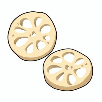 輪切りにした蓮根のリアルテイストイラスト 輪切りにした蓮根のリアルテイストイラスト 蓮根,根菜,野菜,輪切り,栄養,健康,献立,食育,レシピ,メニューのイラスト素材