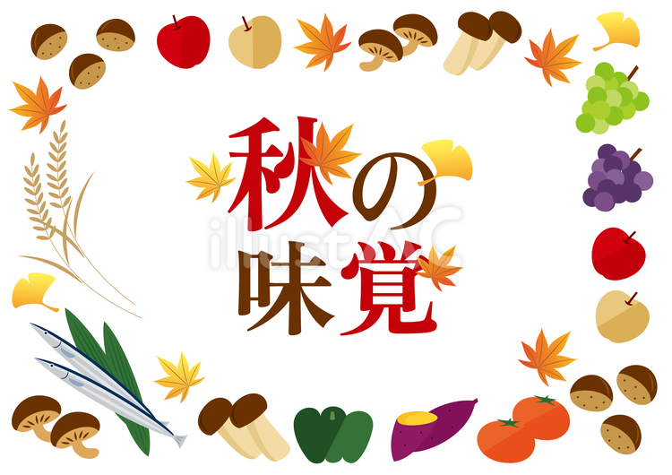 秋の味覚のフレーム 秋,味覚,秋の味覚のイラスト素材