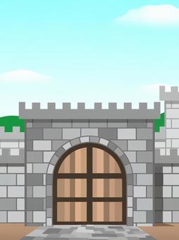 中世の城門 中世の城門 城,城門,古城,砦,門,要塞,ゲート,扉,正面,建物のイラスト素材