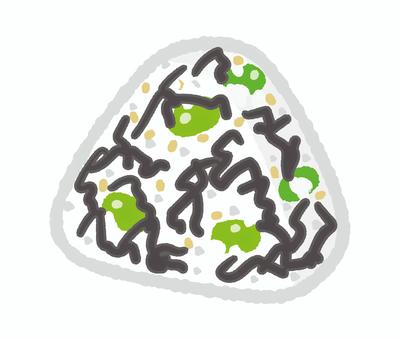 枝豆と昆布のおにぎり 枝豆と昆布のおにぎり おにぎり,三角おにぎり,ごはん,お弁当,朝食,ご飯,朝ごはん,軽食,夜食,にぎりめしのイラスト素材