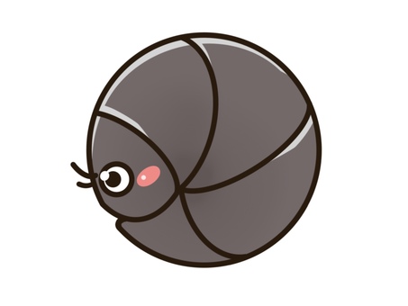 ダンゴムシ だんごむし,ダンゴムシ,団子虫,虫,昆虫,生き物,生物,かわいい,丸い,丸まったのイラスト素材