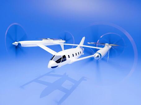 航空機CGイラスト03_空飛ぶクルマ 空飛ぶクルマ,乗用,ドローン,エアモビリティ,evtol,aam,uam,エアタクシー,垂直離着陸,チルトローターのイラスト素材
