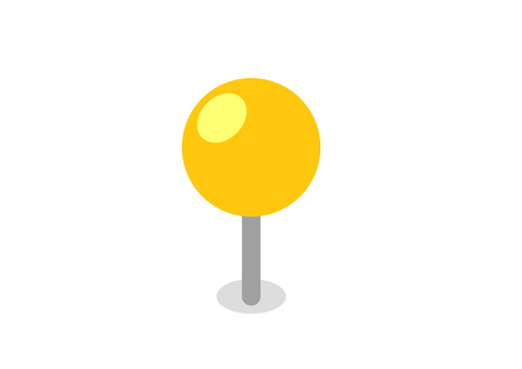 マップピン（黄） 黄,ピン,ピン留め,地図,目印,目的地,現在地,場所,表示,位置情報のイラスト素材