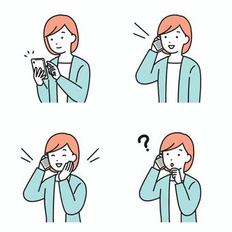 女人準備打電話, JPG, PNG 和 AI 女人準備打電話, 電話, 智能手機, 操作, JPG, PNG 和 AI