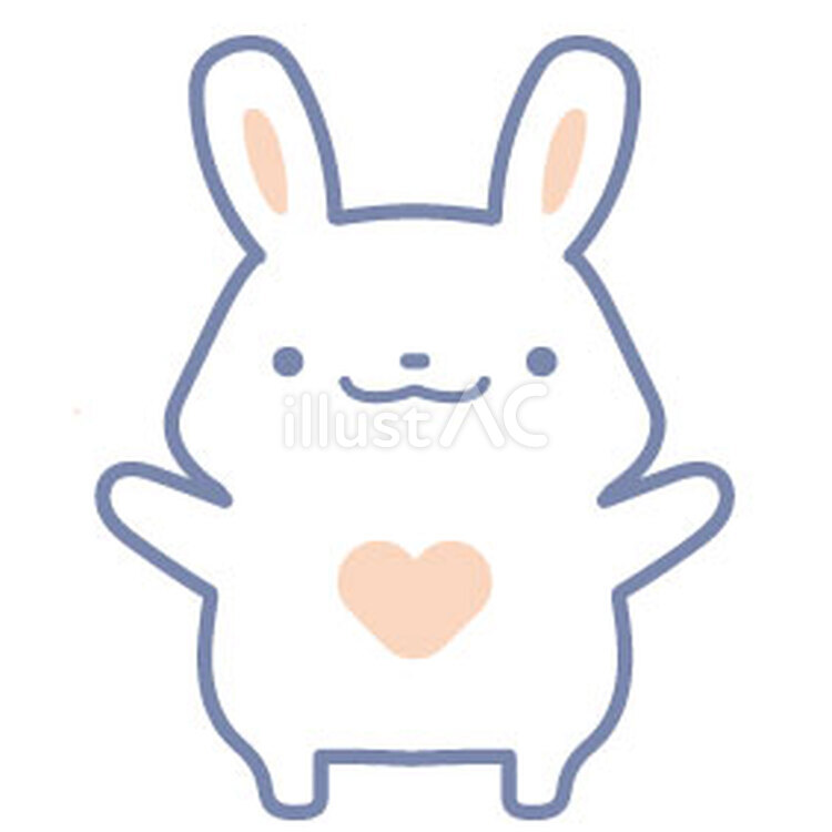 うさぎキャラ4 兎,ゆるい,キャラクターのイラスト素材