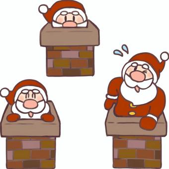 サンタクロースとえんとつ サンタクロース,クリスマス,えんとつ,サンタ,煙突のイラスト素材