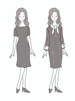 Illustration, formal, suit, high heels, 