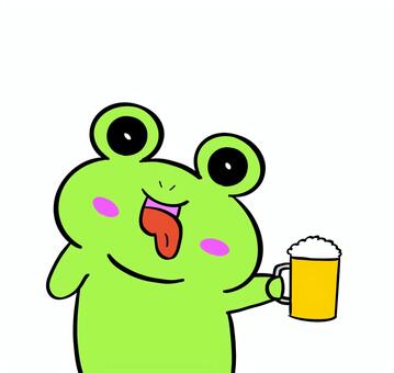 忘れよう カエル,かえる,かわいい,緑,黄緑,動物,お酒,酒のイラスト素材