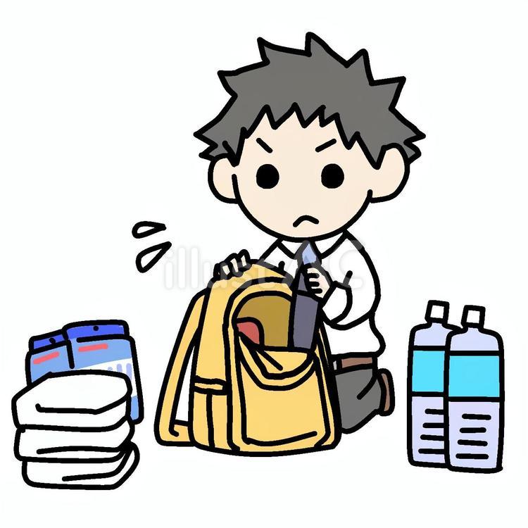 頑張って備える男性 男性,備える,頑張るのイラスト素材