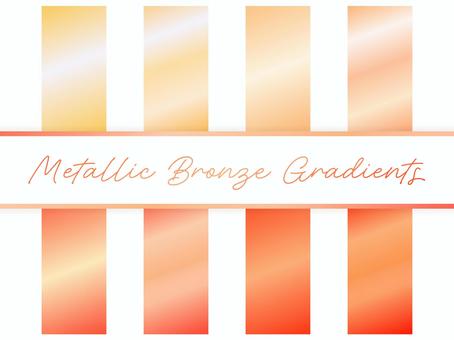 メタリックなグラデのスウォッチセット 銅 ブロンズ,銅色,メタリック,グラデーション,背景,高級感,豪華,上質,輝き,光沢のイラスト素材