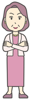  お金持ちマダム-024-全身 おばさん,中年,女性,富裕層,マダム,裕福,お金持ち,ミセス,おばちゃん,人物のイラスト素材