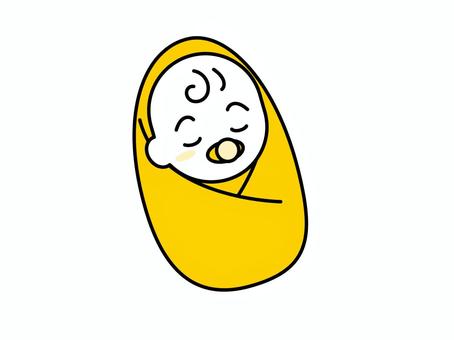 おくるみに包まれて寝る赤ちゃん02 おくるみに包まれて寝る赤ちゃん02 人物,赤ちゃん,乳幼児,乳児,おくるみ,おしゃぶり,保育園,こども園,託児所,乳児院のイラスト素材