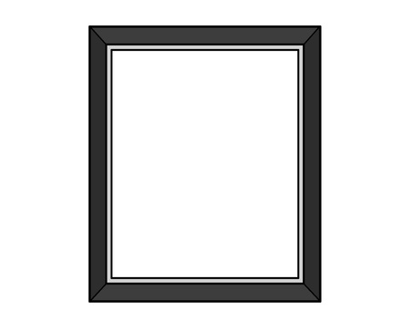 黒い額縁 遺影,フレーム,額縁,黒,葬式,シンプル,背景透過のイラスト素材