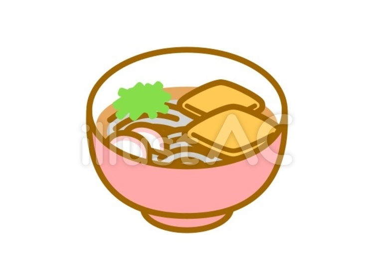 きつねそば　赤 そば,食べ物,きつねそばのイラスト素材