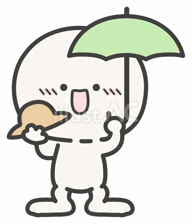 紫外線対策・熱中症対策 日傘と帽子 03 熱中症,熱中症対策,紫外線のイラスト素材