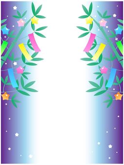 Tanabata and night sky frame vertical, tanabata, bamboo grass, decoration, JPG, PNG and AI