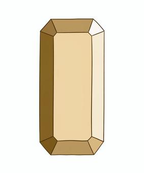長方形の宝石（黄色） 宝石,トパーズ,黄色,長方形,手描き,石,キラキラ,輝き,誕生石,11月のイラスト素材