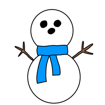 Illustration, snowman, snow, winter, 