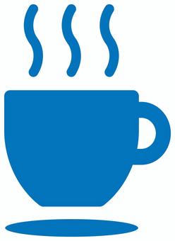 コーヒーカップのアイコン 青 コーヒーカップ,マグカップ,食器,飲み物,喫茶店,カフェ,コーヒー,ドリンク,嗜好品,ホットのイラスト素材